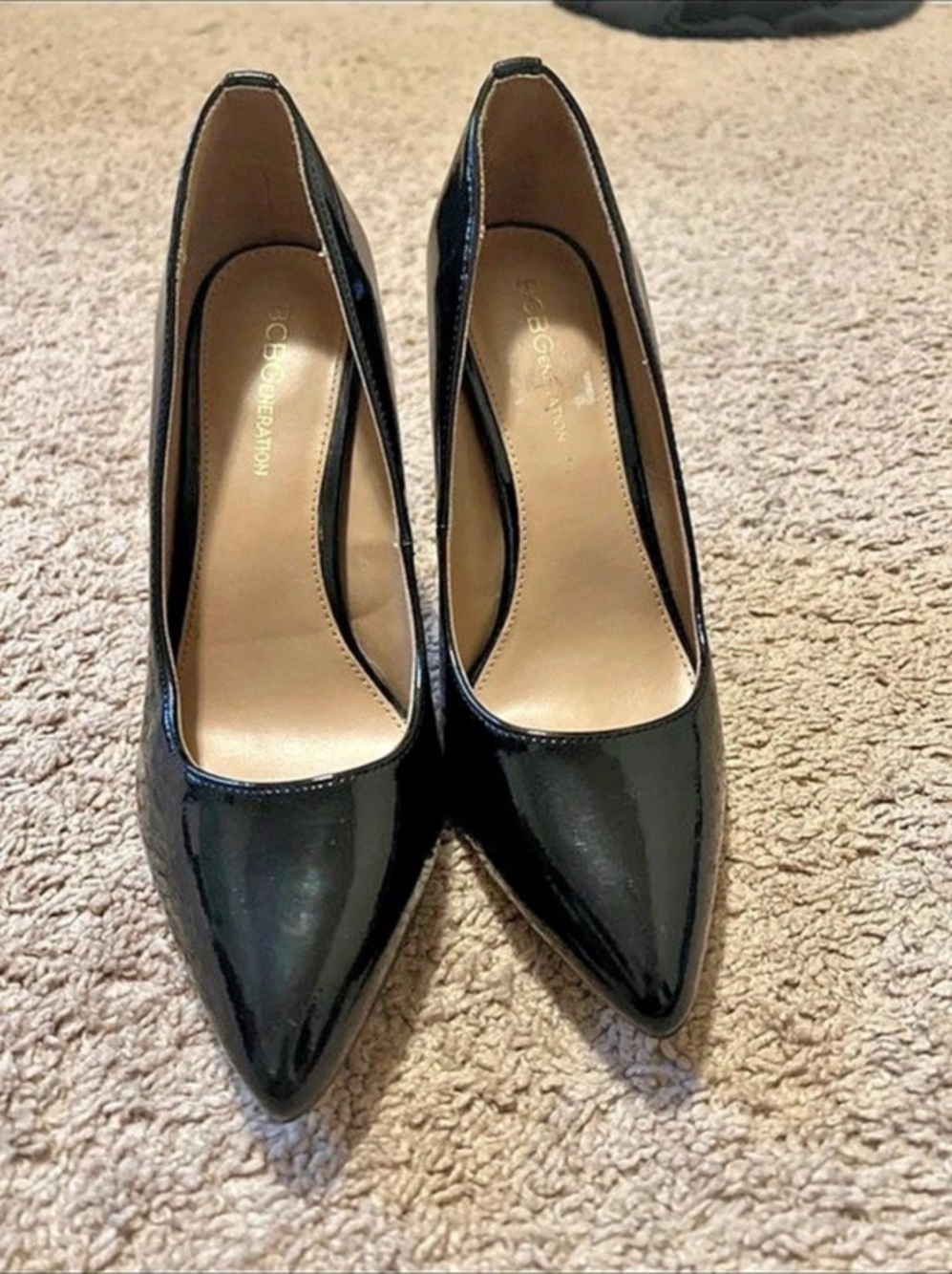 BCBGeneration Black Pointed-Toe Heels